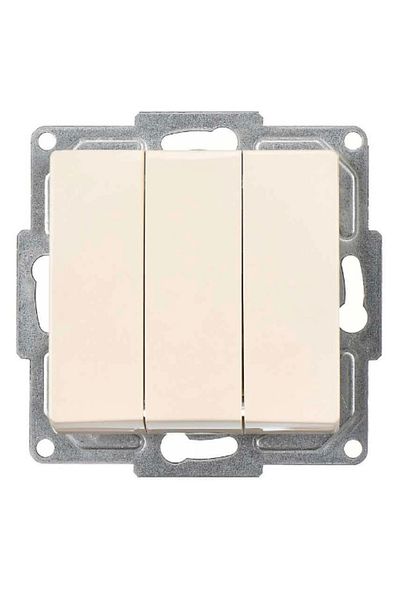 LiderGlobal Visage cream triple switch frameless - compatible frame for socket and switch