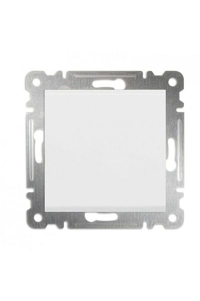 LiderGlobal White single switch frameless - compatible frame for socket and switch