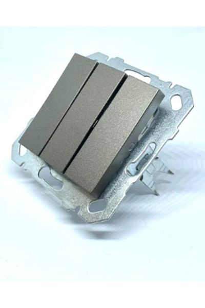 LiderGlobal Smoked triple switch frameless - compatible frame for socket and switch