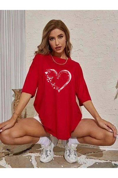 Trend Sizde Unisex Butterfly Heart Special Design Front Printed Design Tshirt