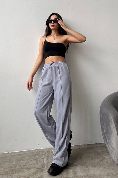 Balenbi Women's Elastic Waist Palazzo Summer Linen Trousers 1094