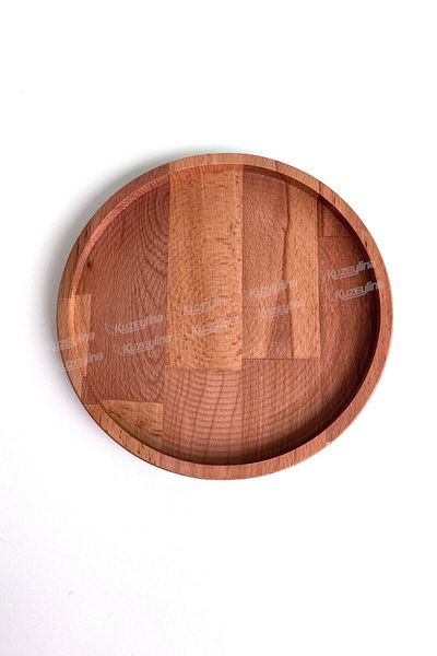 Kuzeylina Natural Wooden Presentation and Serving Plate |   Cookie Bowl |   25 cm Diameter |   Beech Tree