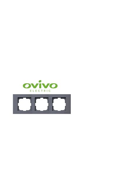 LiderGlobal Smoked triple frame grano - compatible frame for socket and switch