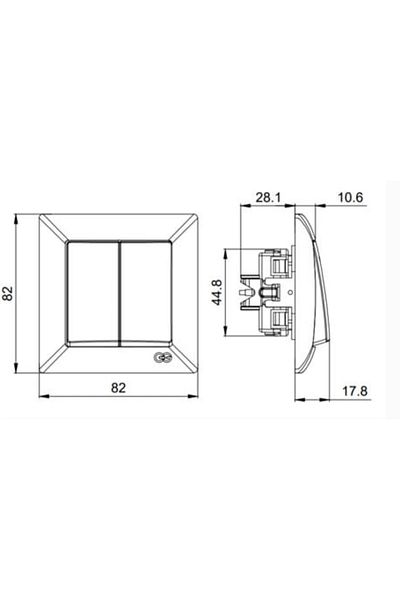 Enseb Visage white commutator switch frameless - compatible frame for socket and switch