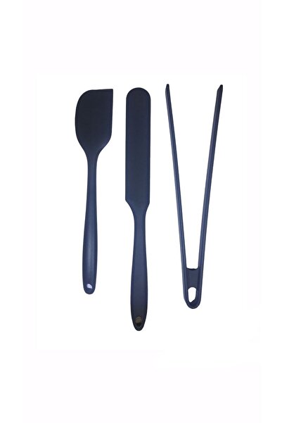 CEPHOME Isıya Dayanıklı Silikon Spatula - Pasta Spatula Ve Maşa 3'lü Set