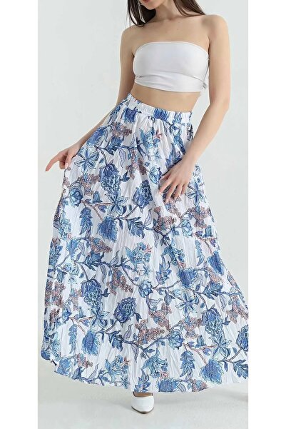 ÇİZGİN Desenli kırışık etek