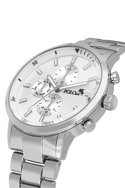 Polo Air Sport Metal Men Wrist Watch Silver Color Pl-0998E4X