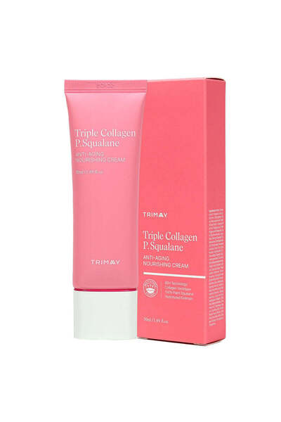 TRIMAY Cremă de față hrănitoare anti-îmbătrânire, triplu colagen P.Squalane, ...