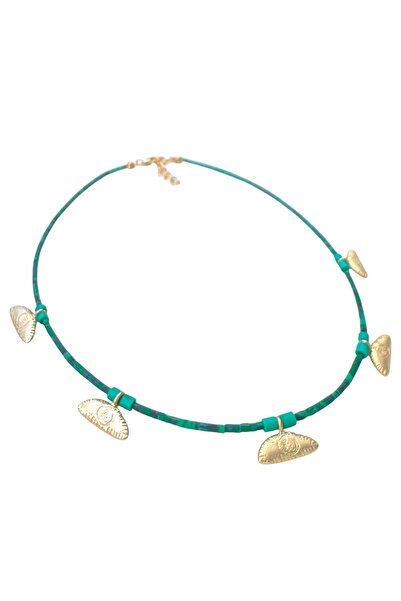 Bo Takı ve Aksesuar Gold charmlı boncuk kolyeler