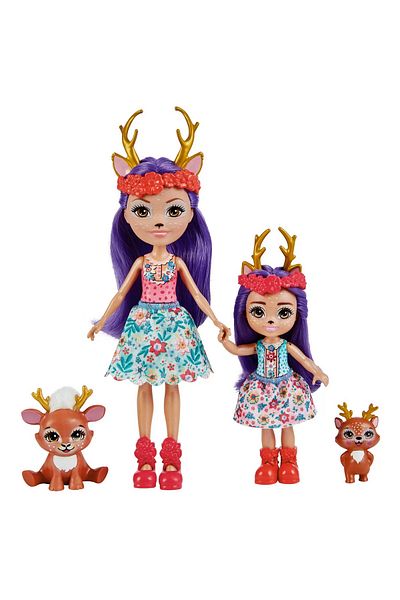 Enchantimals SISTERS DOLL SET AND THEIR PETS DANESSA DEER AND SPRINT AND DANETTA DEER AND FLEET