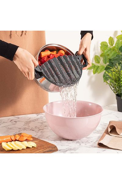 Mons Qlux Accordion Pot Strainer Pasta Rice Strainer Heat Resistant Strainer