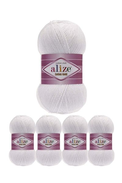 Alize Original Turkish Alize Cotton Gold Threads, 5 Pieces