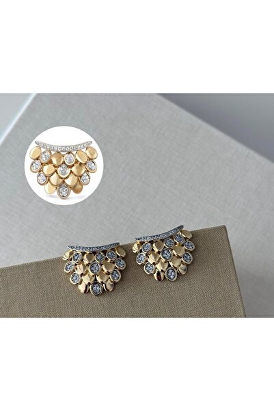 Vinya jewelry Zirkon Taşlı Tasarım Küpe