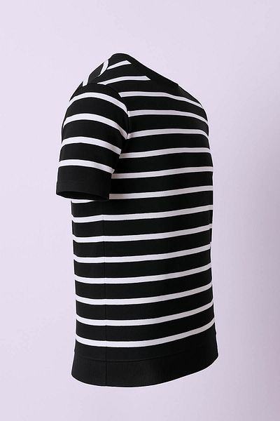 trender Striped O Neck Black Men's T-Shirt 103-4017
