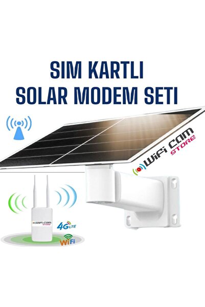 WIFICAM PLUS Solar Enerjili 4G Dış Mekan WIFI Router Modem Seti Sim Kart İle Kullanım