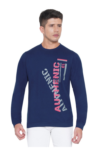 LAUREN SMITH تي شيرت رجالي كاجوال برقبة دائرية وأكمام طويلة وطبعة لوبير، مصنو...