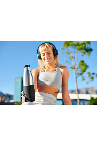 TEFAL Stainless Steel Double Wall Vacuum Drinking Bottle Bludrop Steel Black 500ml