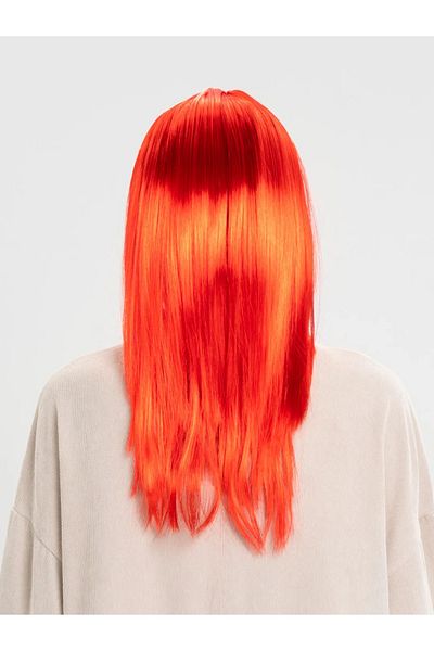 Skygo Red Color Long Straight Party Wig