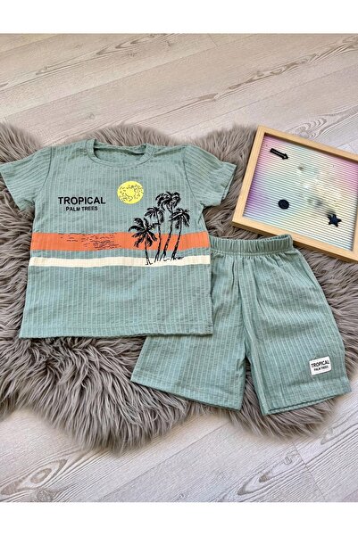 Cyber Boy's Waffle Fabric Top and Bottom Set