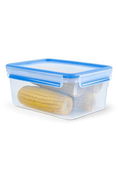 TEFAL Masterseal Fresh Plastic Rectangle Food Container, 2.3L, Clear/Blue
