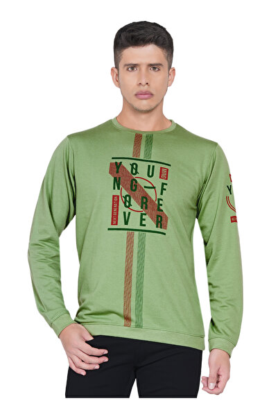 LAUREN SMITH تي شيرت رجالي كاجوال برقبة دائرية وأكمام طويلة وطبعة لوبير، مصنو...