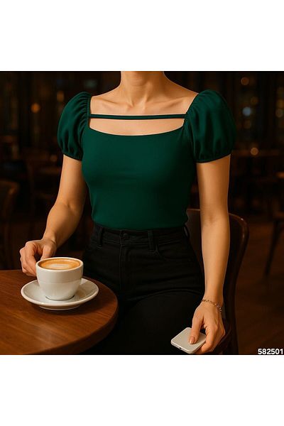 REELMODA ΓΥΝΑΙΚΕΙΟ ΚΡΕΠ ΜΠΛΟΥΖΑ ΚΑΛΟΚΑΙΡΙΝΗ ΚΟΝΤΟΜΑΝΙΚΗ ΚΡΕΠ ΜΠΛΟΥΖΑ