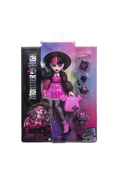 MONSTER HIGH DRACULAURA DOLL AND COUNT FABULOUS PET