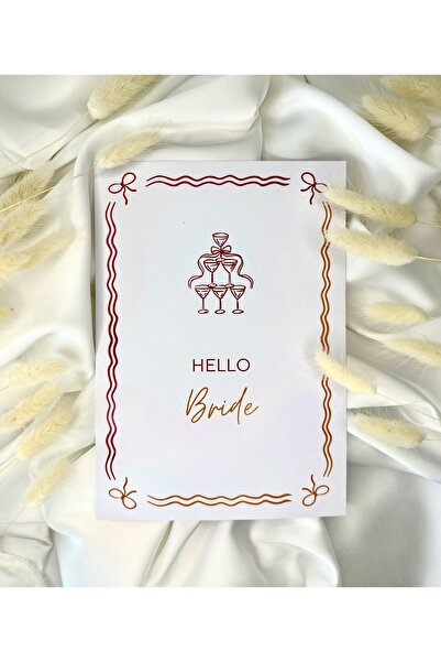 ATOLYE498 8 قطع من بطاقات الترحيب بالعروس باللونين الأحمر والبرتقالي لحفلات ا...