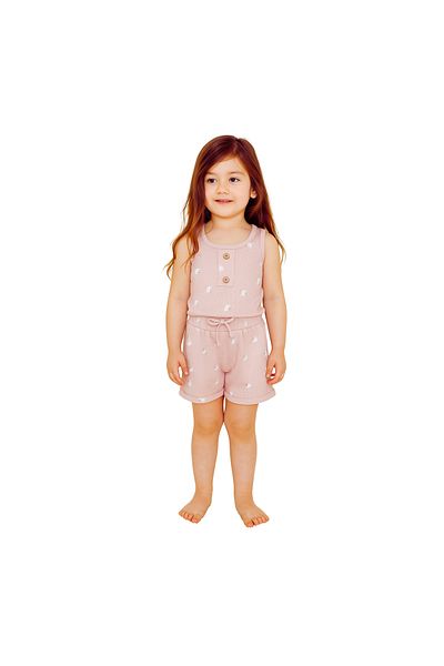 Fox Moda Waffle Fabric Girl's Thick Strap Shorts Set