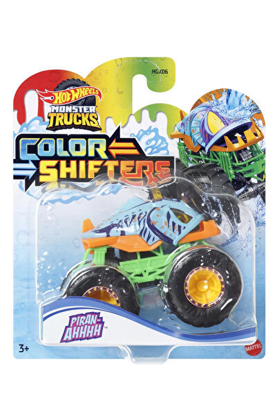 mattel HOT WHEELS MONSTER TRUCK CAMION PIRAN-AHHHH CU CULORI SCHIMBATOARE SCA...
