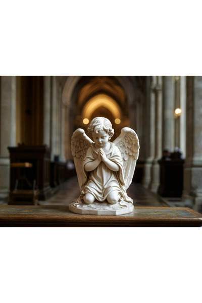 Phigo 10 cm Plastik Dua Eden Melek Figürü – Praying Cherub Biblo | Dekoratif Süs Eşyası