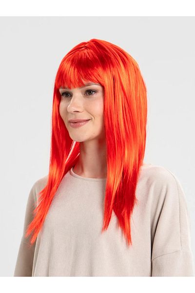Skygo Red Color Long Straight Party Wig