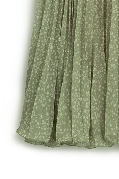 praye Fusta cu volane cu model crocant verde