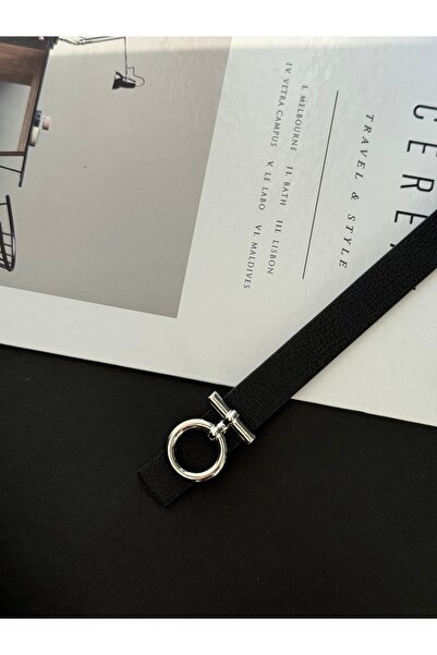 TABA BUTİK Curea de damă cu detaliu de cataramă argintie