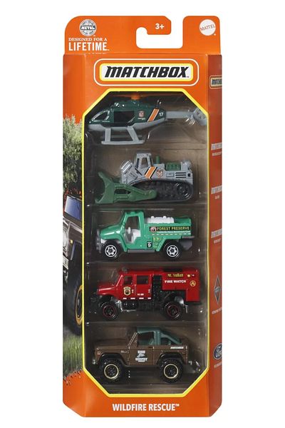 Matchbox SET OF 5 METAL CARS MBX WILDFIRE RESCUE SCALE 1:64