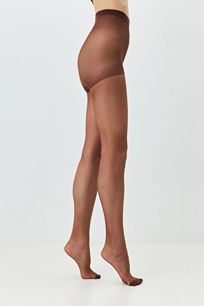 C&City Λεπτό μεγάλο μέγεθος 15 Denier 2 τεμαχίων καλσόν καστανί/μαύρο