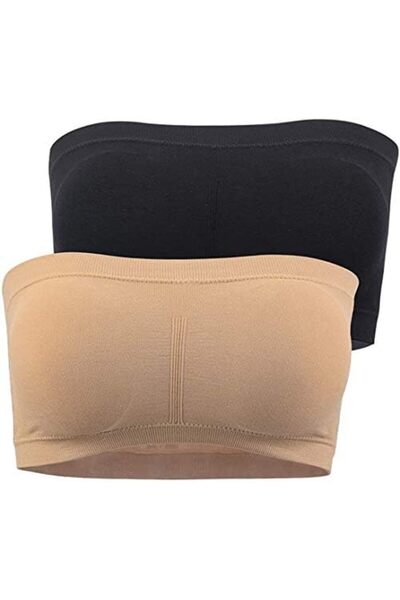 Glamroot Women's Strapless Seamless Padded Bandeau Tube Top Bra, Removable Pa...