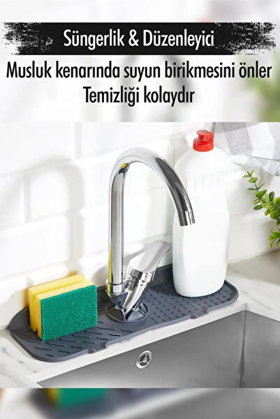 UFİX Su Tutucu Musluk Matı Mutfak Ve Banyo Için Koruyucu Musluk Ve Lavabo Mat...