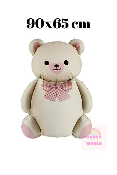 party world Cream Pink Teddy Bear Foil Balloon & Latex Balloon Set in 10 Compatible Colors