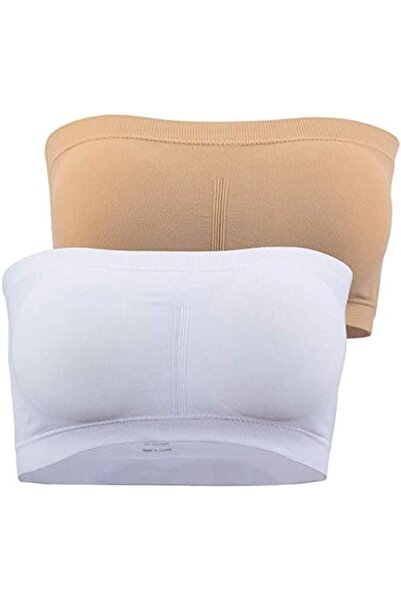 Glamroot Women's Strapless Seamless Padded Bandeau Tube Top Bra Removable Pad...