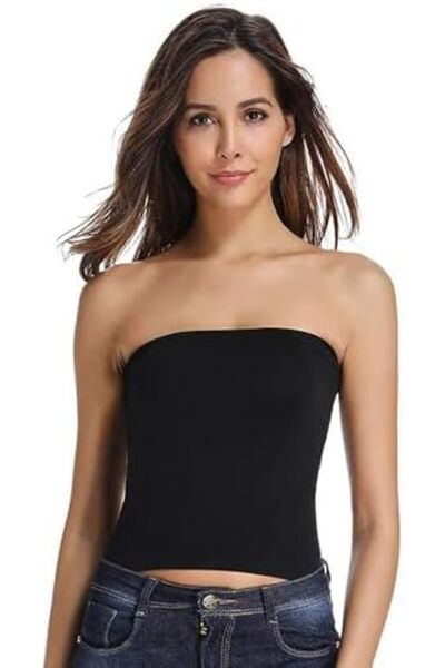 Glamroot Women's Seamless Strapless Crop Top Tube Top Inner Camisole, Free Si...