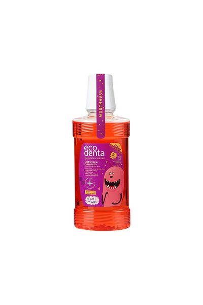 Ecodenta Apă de gură cu aromă de căpșuni pentru copii 3+, Ecodenta, 250 ml