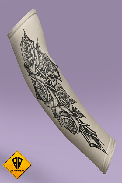 Buffalo Motorcycle Bicycle Oversleeve Right Left Arm Socks Tattoo Patterned