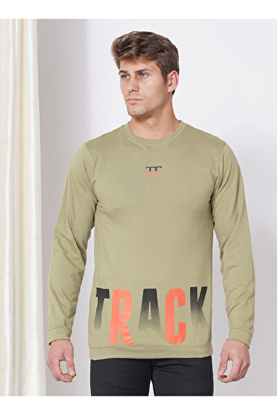 LAUREN SMITH تي شيرت رجالي كاجوال برقبة دائرية وأكمام طويلة وطبعة لوبير، مصنوع من مزيج القطن