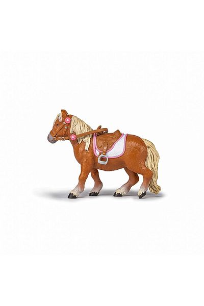 As PAPO SHETLAND PONY FIGURINE WITH SADDLE
