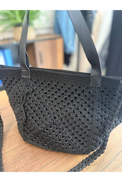 Online Macrome Knitted Handle Bag