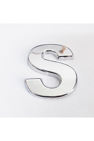 MR RZN STORE Cemax Letter S 3.75 cm Chrome Adhesive