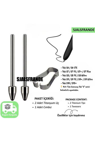 Sjalsfrande قلم بديل لجهاز Samsung Tablet S Pen متوافق مع جميع موديلات Tab S6/S7/S8/S9/S10 (قطعتان)