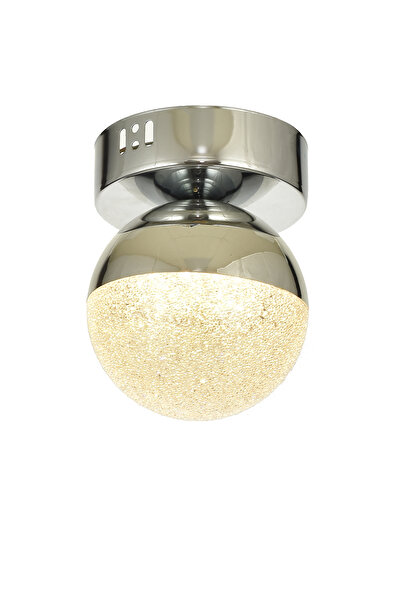 Avizemoda Forde Tekli Plafonyer Ledli Modern Lüks Sarkıt Avize (3 Renk Led; Sarı-Beyaz-Gün ışığı) - Krom