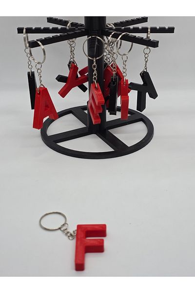 CEVİZ DİZAYN Walnut Design F Letter - Letter Keychains